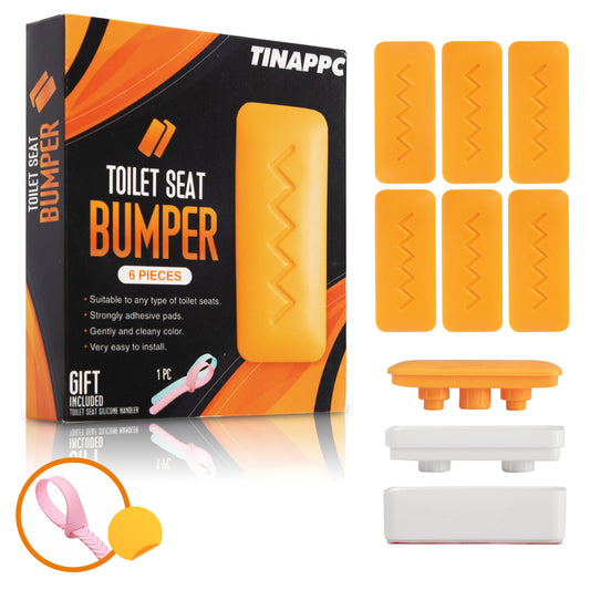 TINAPPC Toilet Seat Bumper for Bidet with Strong Adhesive, Toilet Seat Bumper Replacement Kit, Toilet Seat Sticking Buffer Attachment for Use with Bidets - 6 PCS