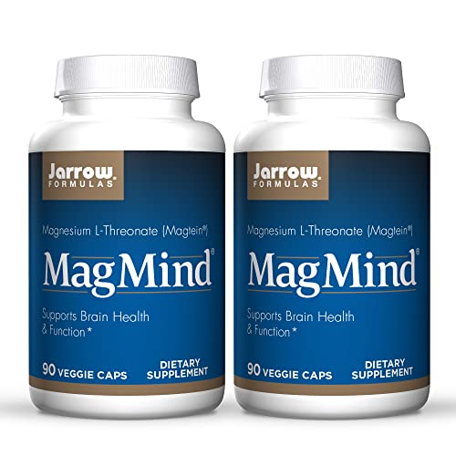 Jarrow Formulas MagMind - 90 Capsules, Pack of 2 - Includes Magnesium L-Threonate (Magtein) - Supports Brain Health & Function - 60 Total Servings